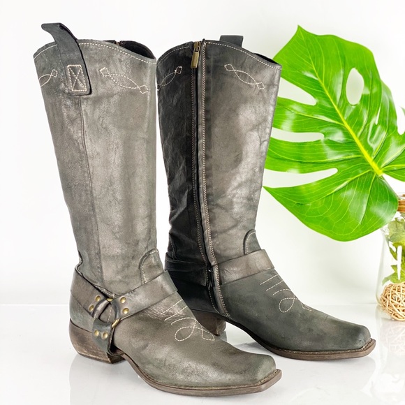 Anthropologie Bernardo Western Boot Distress Italy - Picture 2 of 13